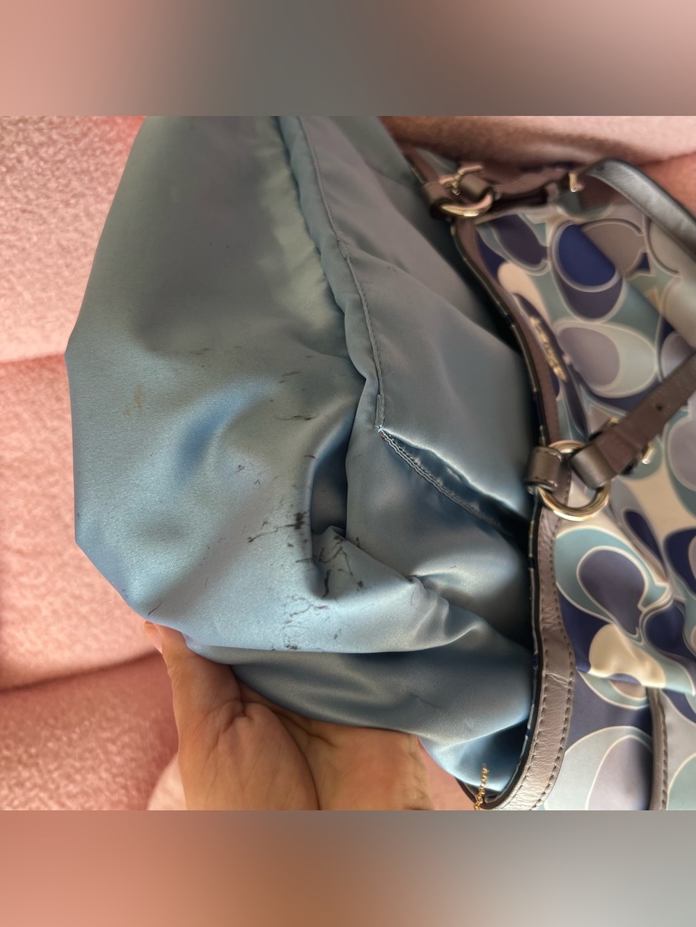 Coach Signature Gallery Scarf Print Sateen Tote - Picture 5 of 6